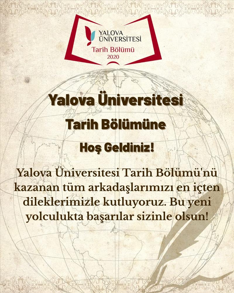 Yalova Üniversitesi Tarih Bölümü'ne Hoşgeldiniz
